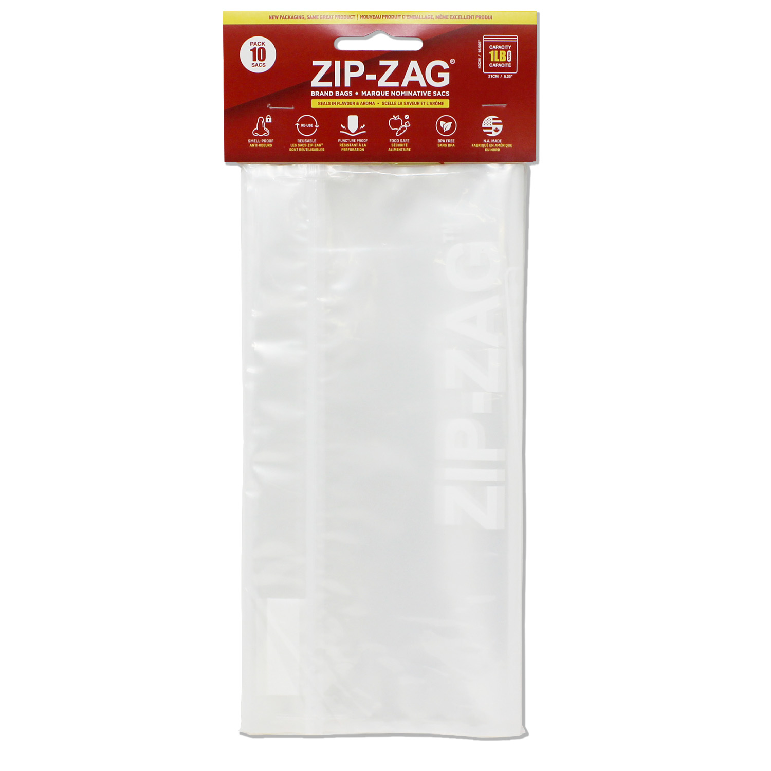 Zip Zag Bag XL Smell Proof Reusable Bag - 2 lbs (10 pack)